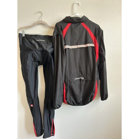 Qualidyne Men's Cycling Padded Pants And Matching Jacket Running Set LARGE - Picture 2 of 16